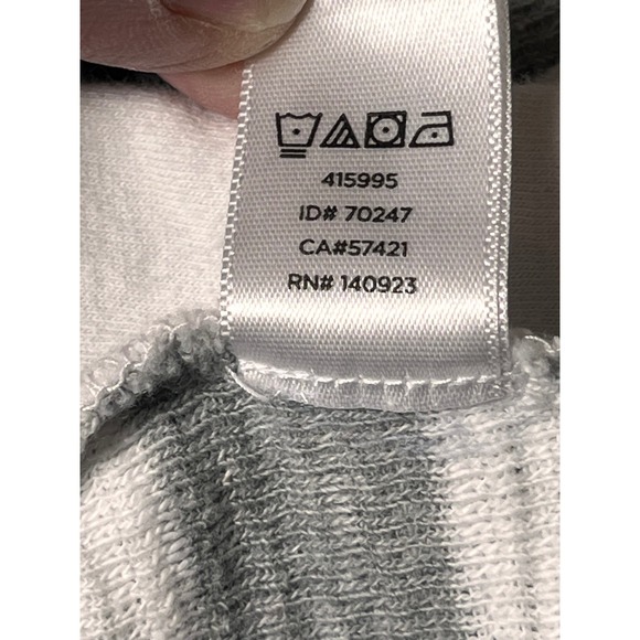 Ann Taylor Loft Gray White Striped Long Sleeve L Cotton Casual Boatneck Shirt - Picture 5 of 7